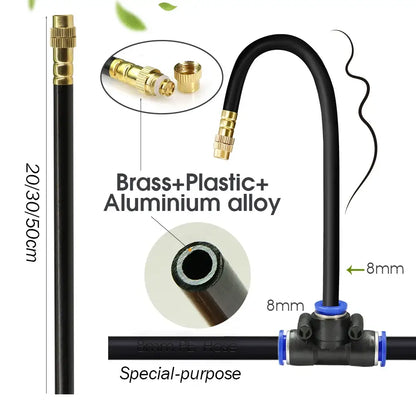 PE Hose with Adjustable Misting Sprayer & Pump Kit for Garden (different sizes available)