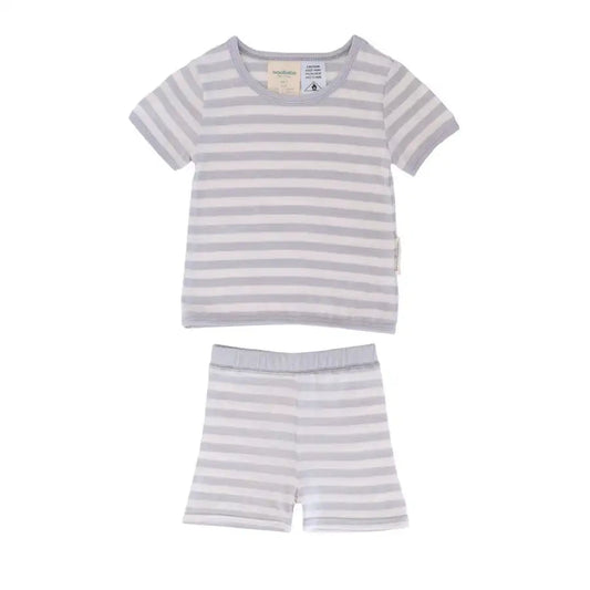 Woolbabe Merino/Organic Cotton Summer Pyjamas PEBBLE - Babyonline