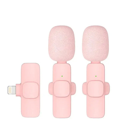 Pink Wireless Lavalier Mic for iPhone & Android (various type of sets available)