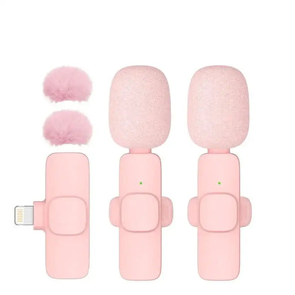Pink Wireless Lavalier Mic for iPhone & Android (various type of sets available)