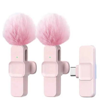 Pink Wireless Lavalier Mic for iPhone & Android (various type of sets available)