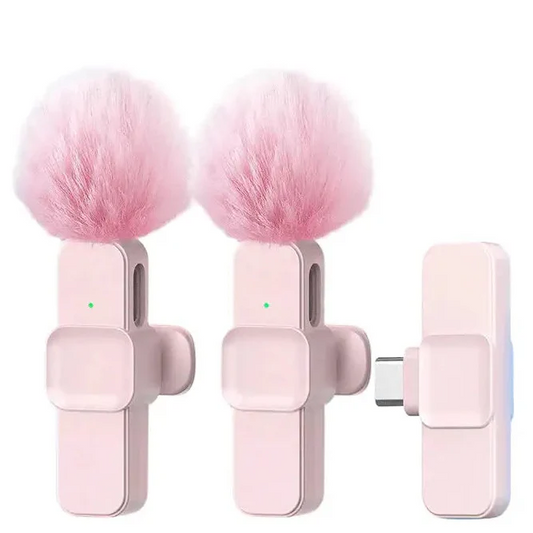 Pink Wireless Lavalier Mic for iPhone & Android (various type of sets available)