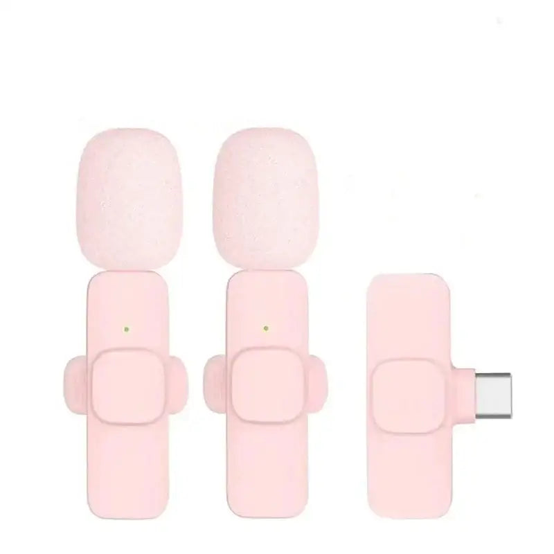 Pink Wireless Lavalier Mic for iPhone & Android (various type of sets available)
