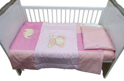Sleep Tight Cot Bedding Set PINK ELEPHANT - Babyonline