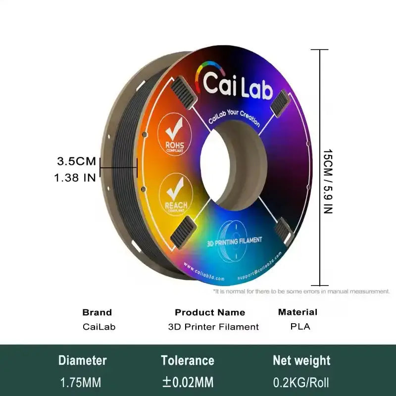 PLA 3D Printer Filament 1.75mm (200g) – High Toughness & Heat Resistant