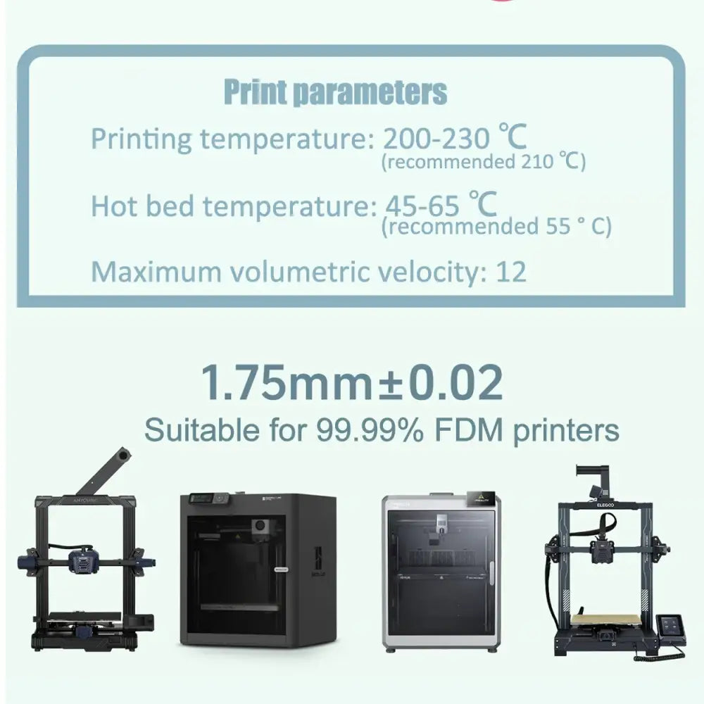 PLA+ High-Speed 3D Printer Filament 1.75mm (1KG) (different colours available)