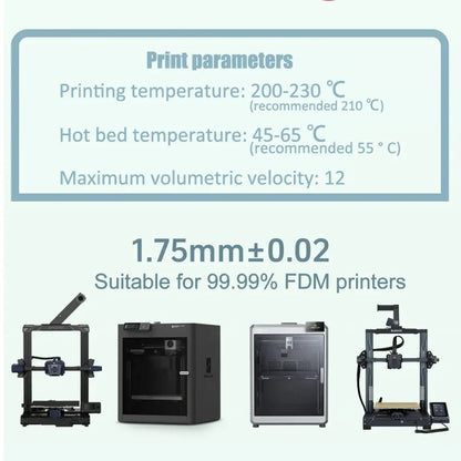 PLA+ High-Speed 3D Printer Filament 1.75mm (1KG) (different colours available)