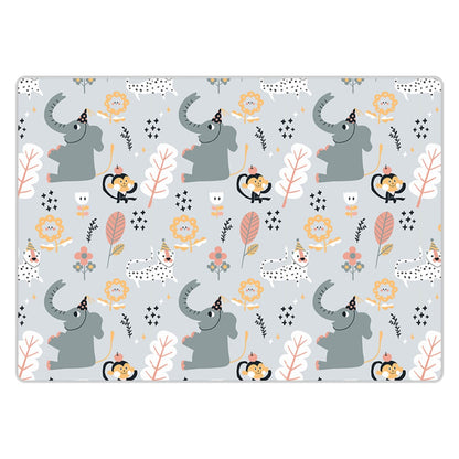 200x150x1 cm Foldable Baby Playmat with Carry Bag - Elephant & Curve Both Sides-F