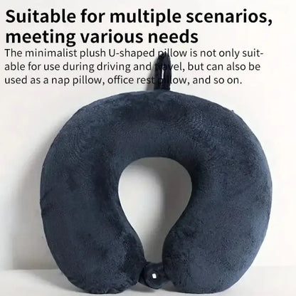 Plush U-Shaped Travel Neck Pillow (3 colours available)