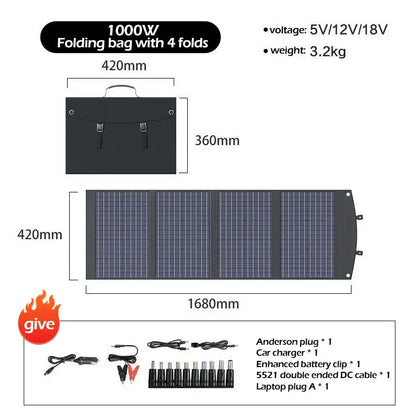 Portable 2000W Solar Charger with Bag