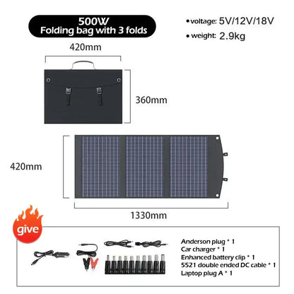 Portable 2000W Solar Charger with Bag