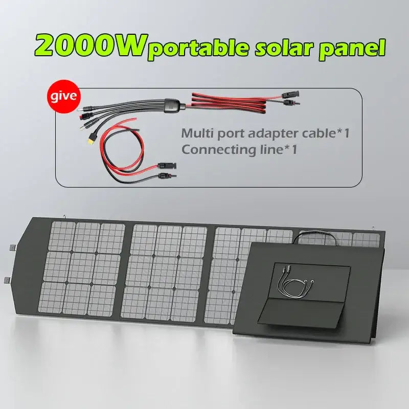 Portable 2000W Solar Charger with Bag