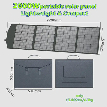 Portable 2000W Solar Charger with Bag