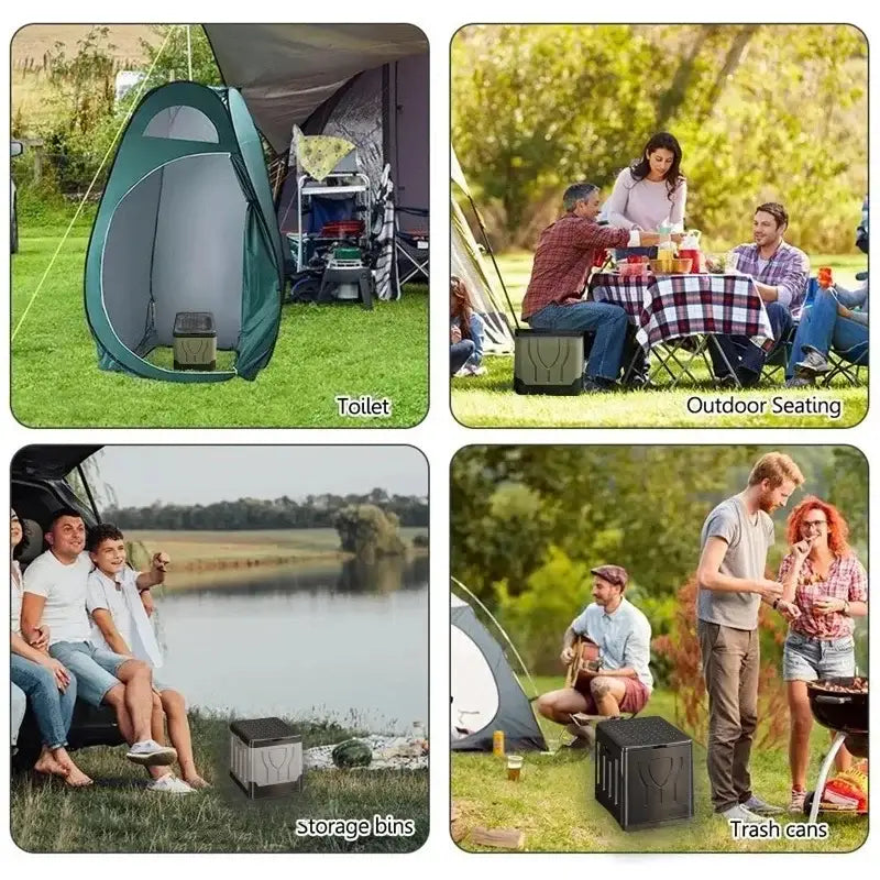 Portable 4-in-1 Outdoor Camping Toilet – Foldable & Odor-Proof