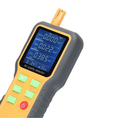 Portable Air Quality Monitor – CO2, TVOC, HCHO, Temperature & Humidity Detector (5-in-1)