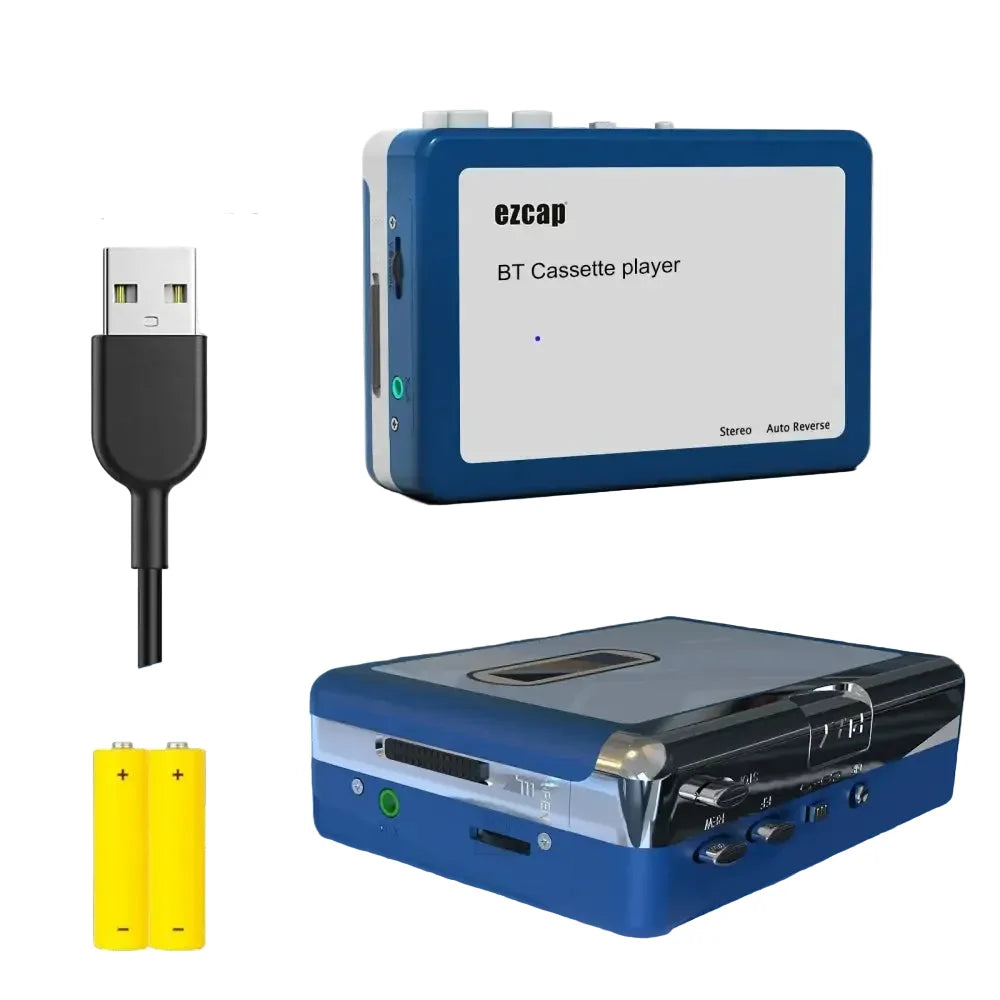 Portable Bluetooth Cassette Player with Wireless Audio Output