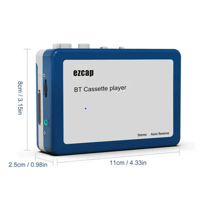Portable Bluetooth Cassette Player with Wireless Audio Output