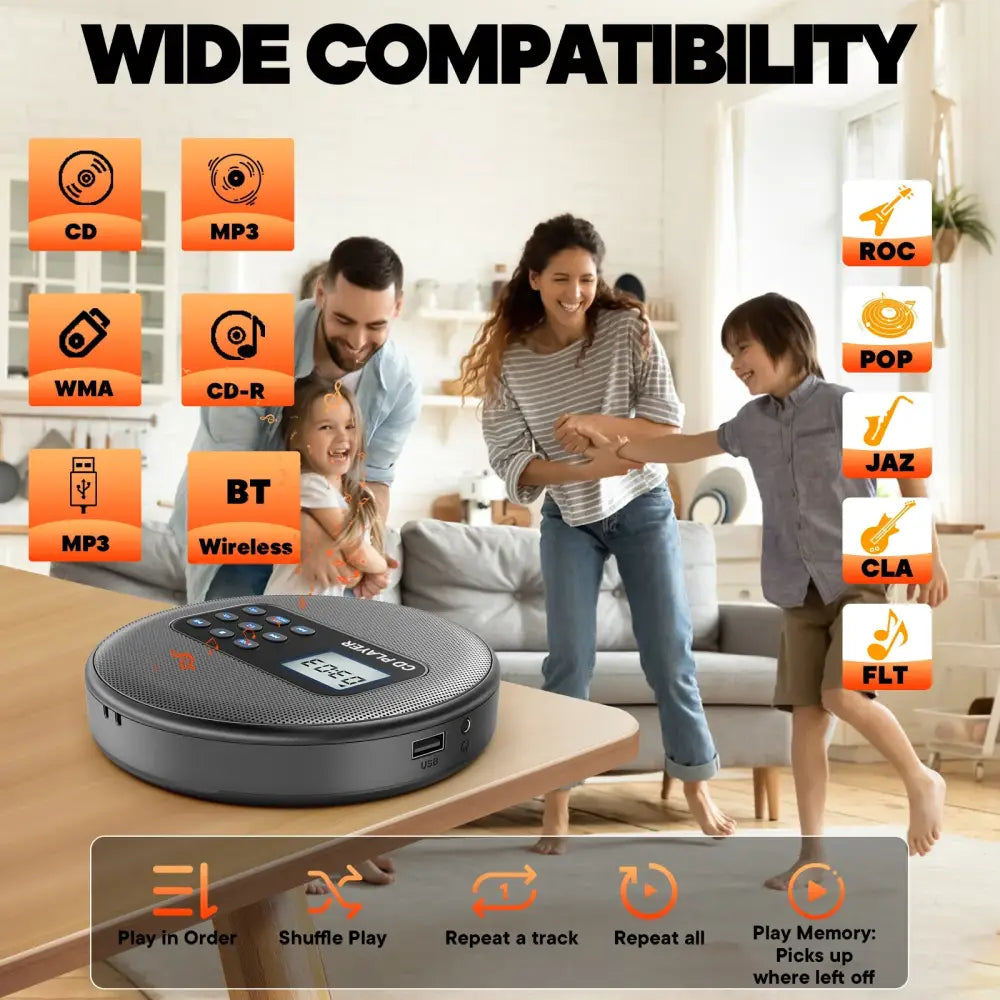 Portable Bluetooth CD Player