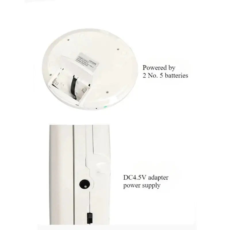 Portable Bluetooth CD Player with Display (Black & White)