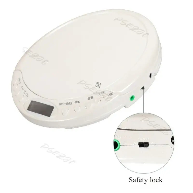Portable Bluetooth CD Player with Display (Black & White)