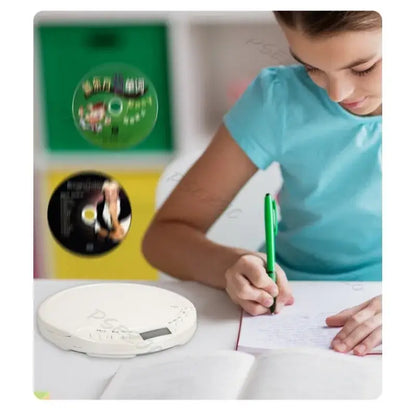 Portable Bluetooth CD Player with Display (Black & White)