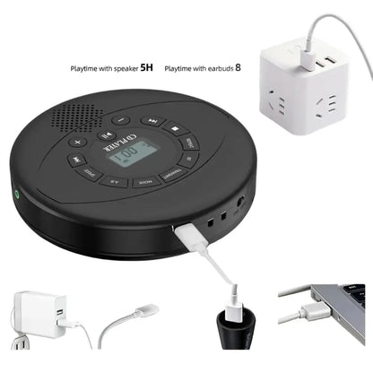 Portable Bluetooth CD Player with Speaker