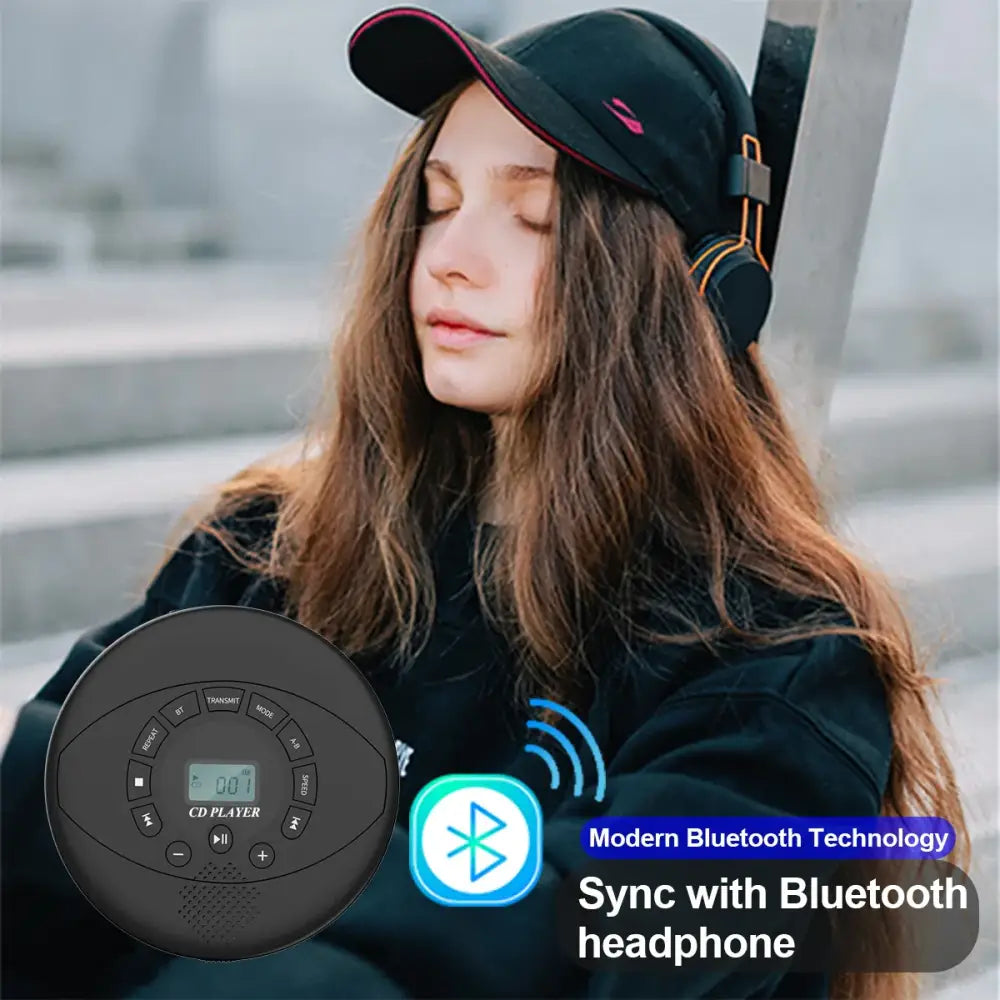 Portable Bluetooth CD Player with Speaker