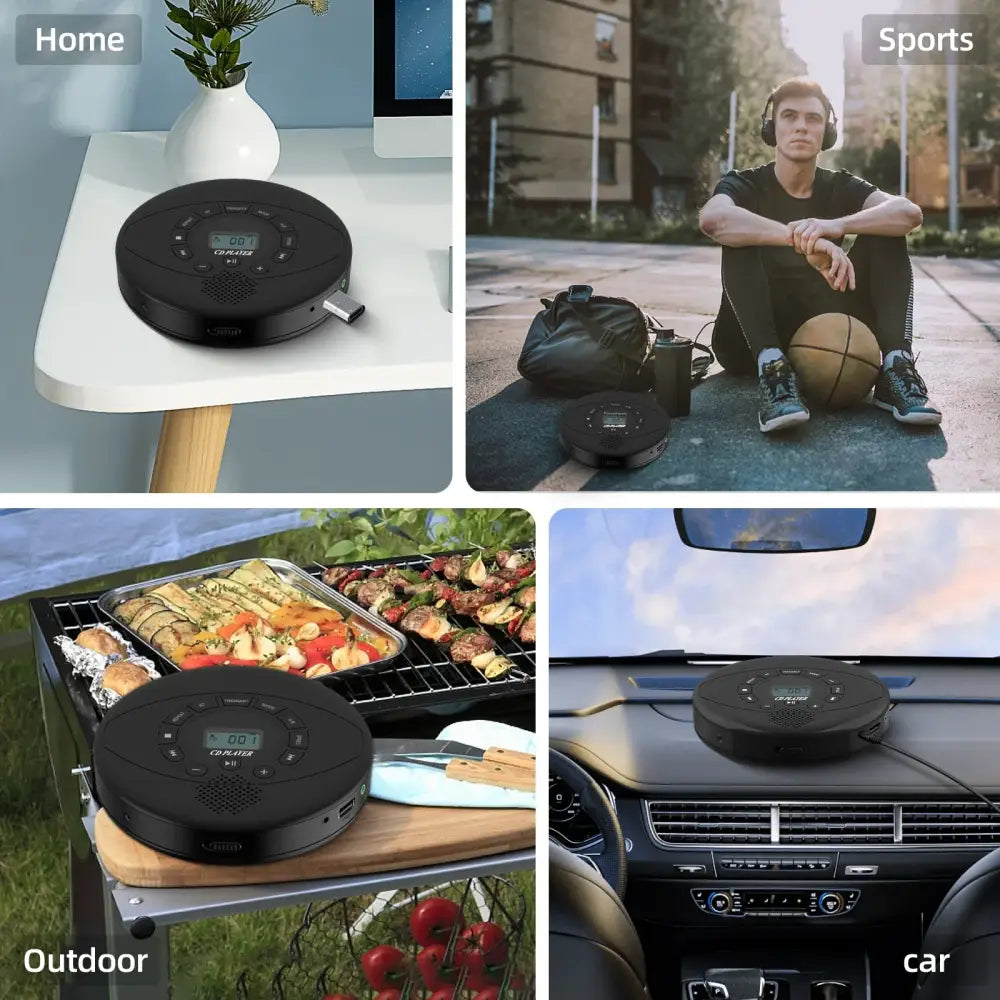Portable Bluetooth CD Player with Speaker