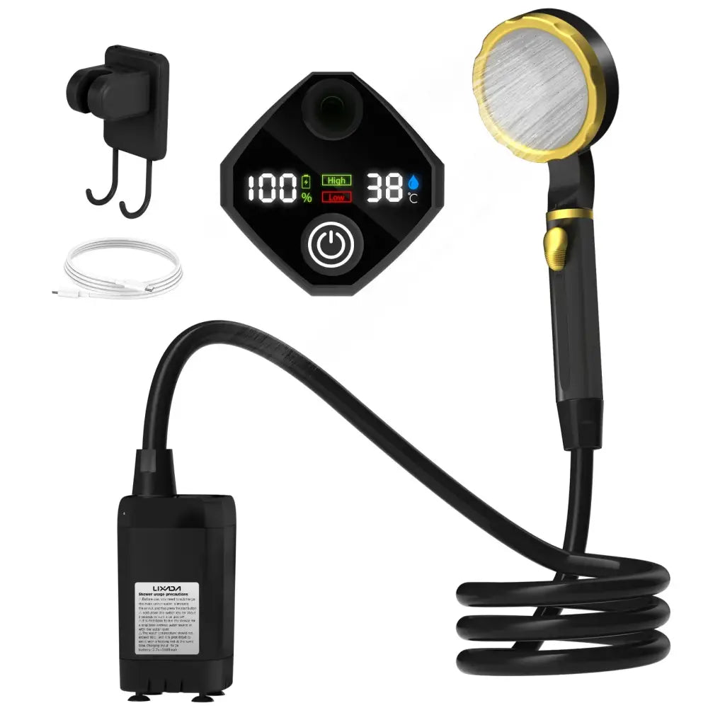 Portable Camping Shower Pump with Digital Display – 6000mAh (5 colours)