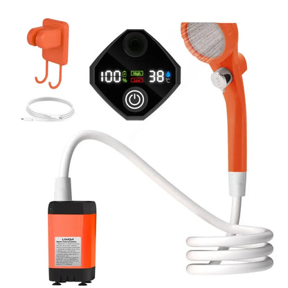 Portable Camping Shower Pump with Digital Display – 6000mAh (5 colours)