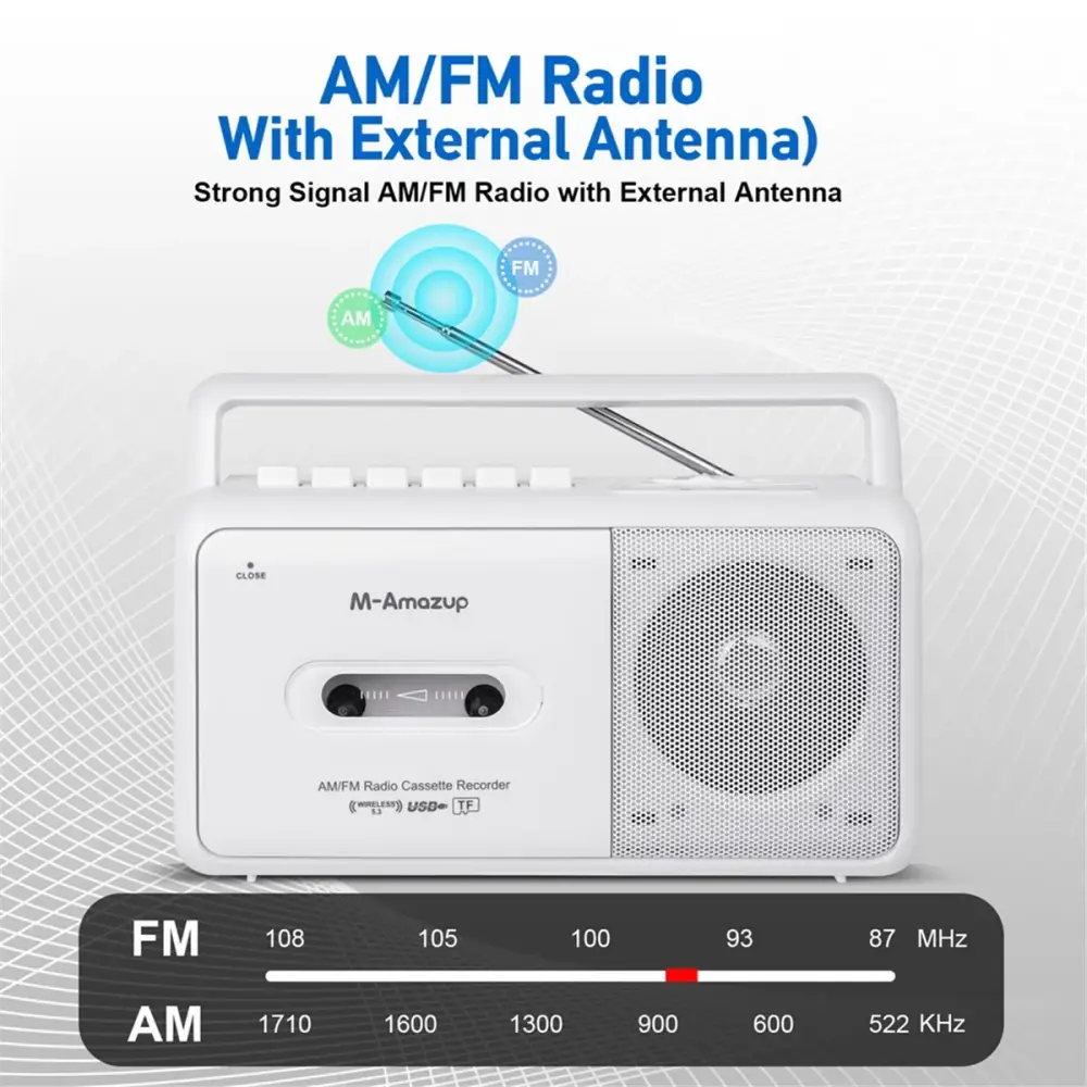 Portable Cassette Boombox with AM/FM Radio