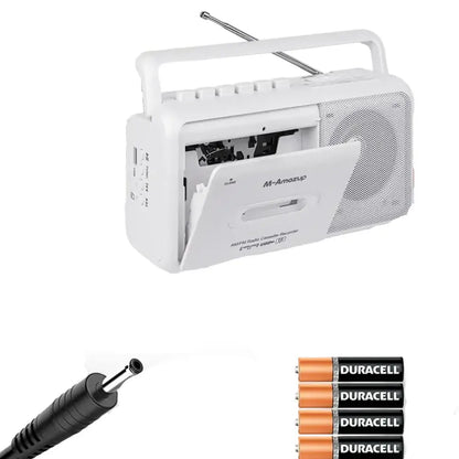 Portable Cassette Boombox with AM/FM Radio