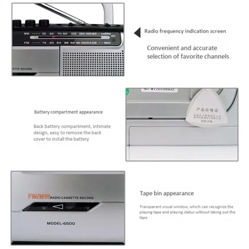 Portable Cassette Player with FM Radio