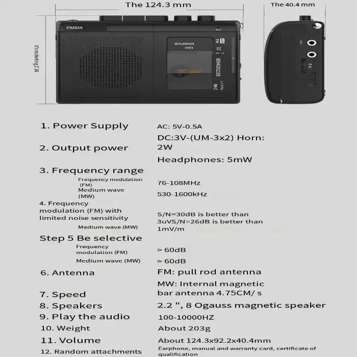 Portable Cassette Player with Radio