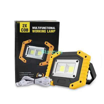 20W Rechargeable COB LED Floodlight Portable Outdoor Torch with Optional 18650 Battery
