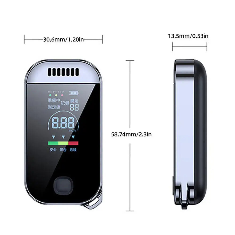 Portable Digital Alcohol Tester – Professional USB Rechargeable Breathalyzer
