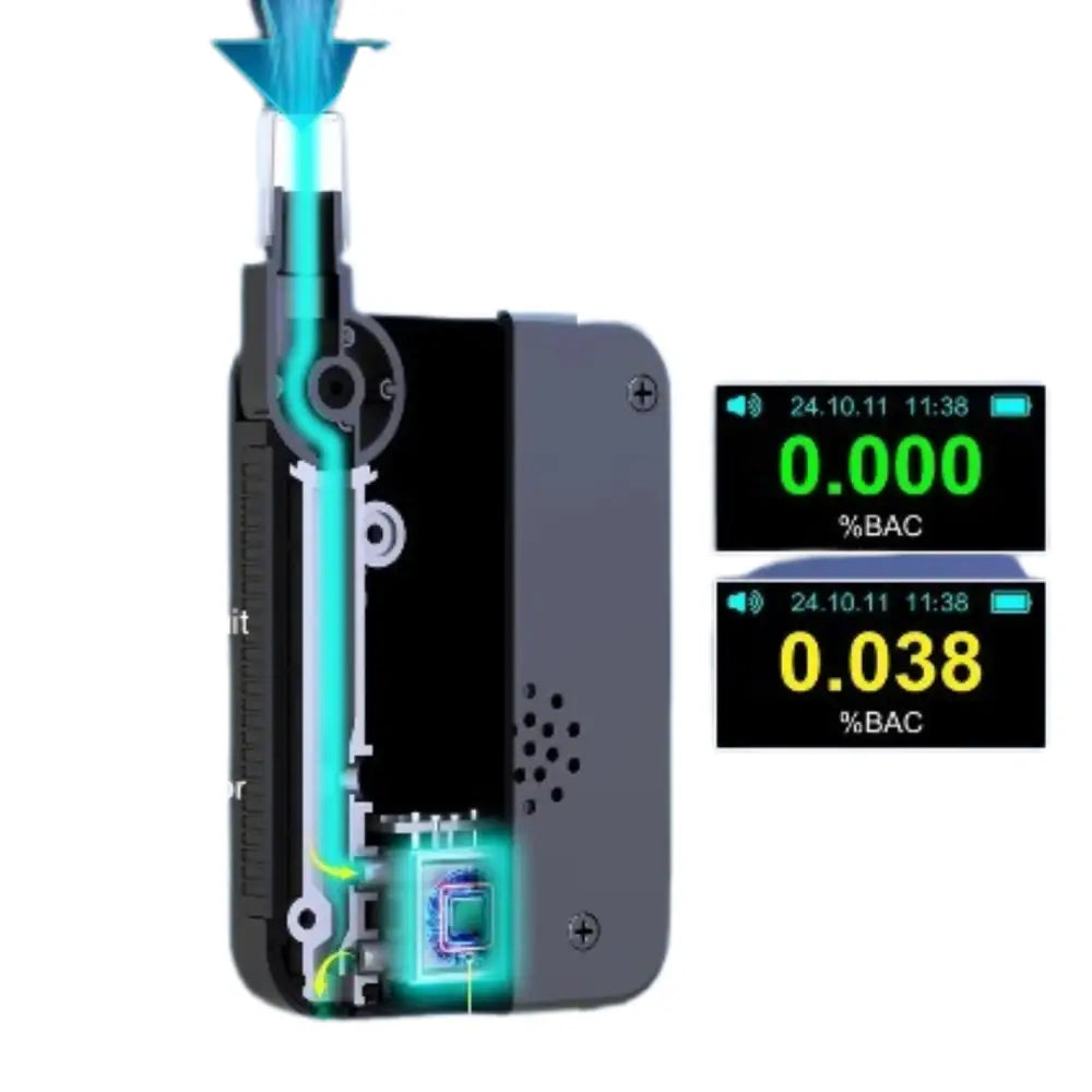 Portable Electrochemical Alcohol Tester – Professional Breathalyzer with LCD Display