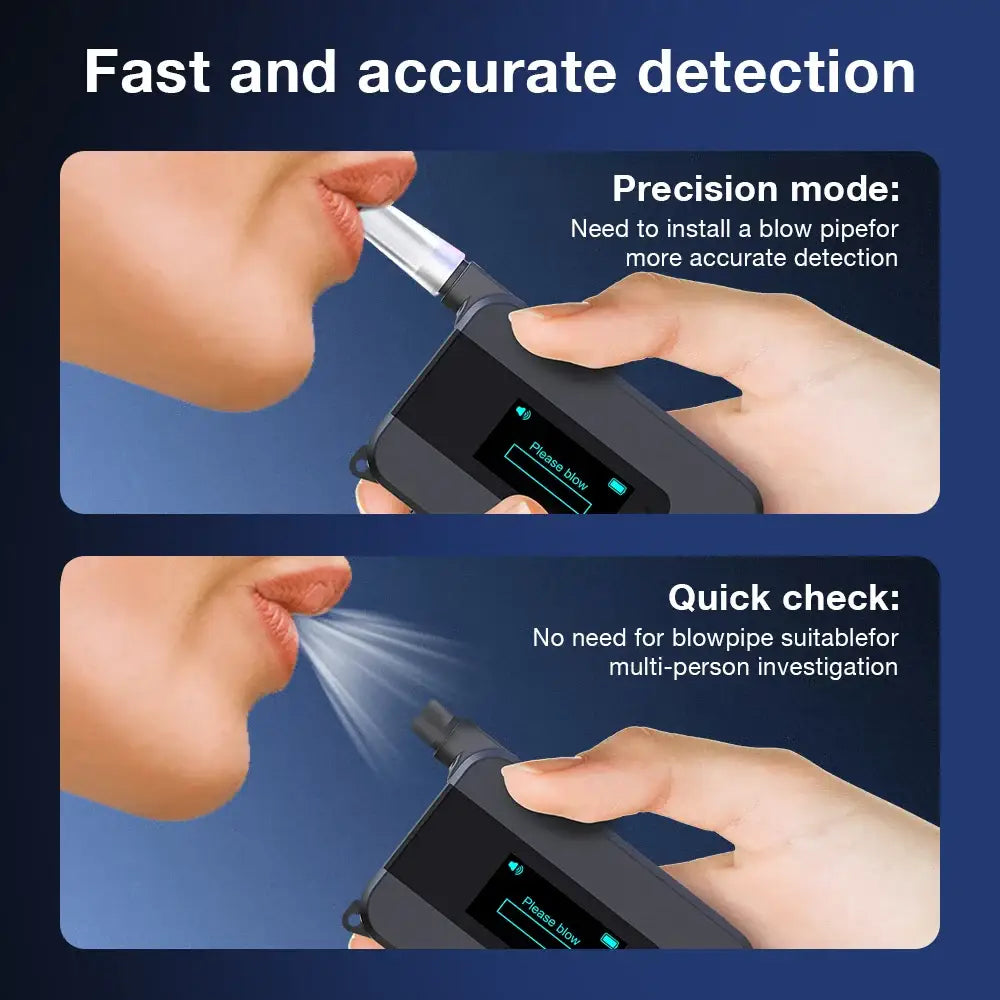 Portable Electrochemical Alcohol Tester – Professional Breathalyzer with LCD Display