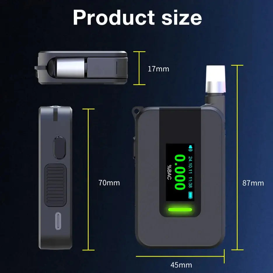 Portable Electrochemical Alcohol Tester – Professional Breathalyzer with LCD Display