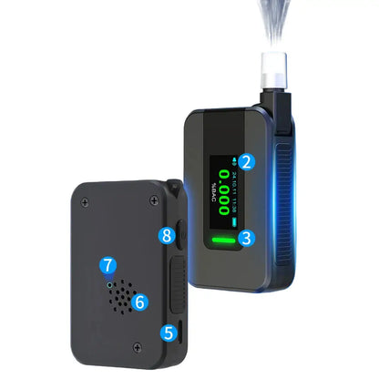 Portable Electrochemical Alcohol Tester – Professional Breathalyzer with LCD Display