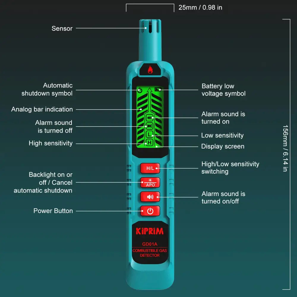 Portable Gas Leak Detector – Natural & Combustible Gas Sniffer
