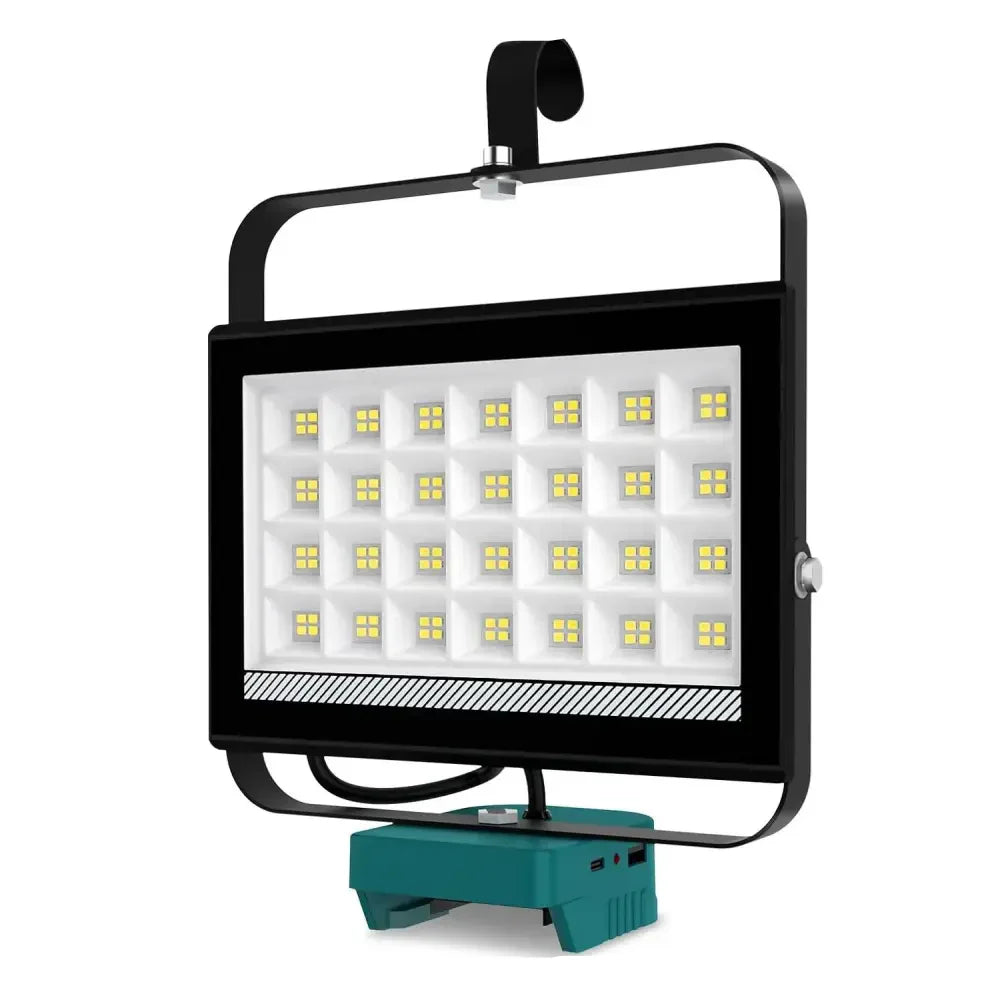 Cordless Rechargeable LED Work Light 6000K Portable Floodlight for Makita Batteries & Job Site Use