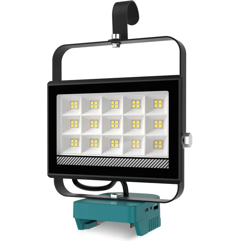 Cordless Rechargeable LED Work Light 6000K Portable Floodlight for Makita Batteries & Job Site Use
