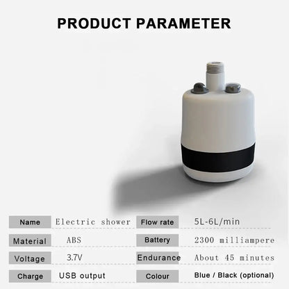 Portable Rechargeable Camping Shower (available in Black & Blue)