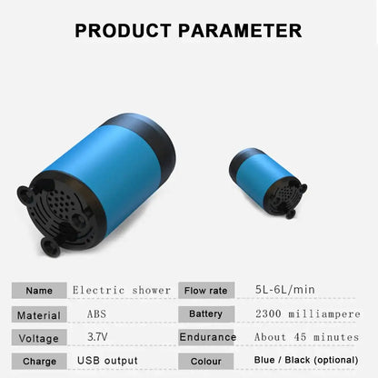 Portable Rechargeable Camping Shower (available in Black & Blue)