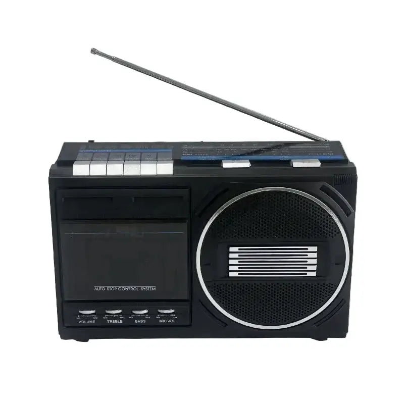 Portable Retro Cassette Player (Black & Silver)
