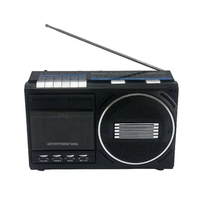 Portable Retro Cassette Player (Black & Silver)