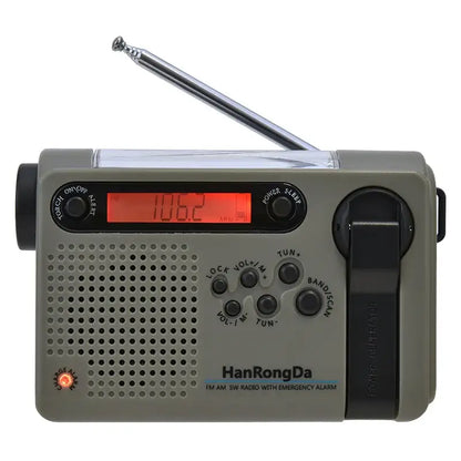 Portable Solar Hand Crank Radio with Power Bank & Flashlight
