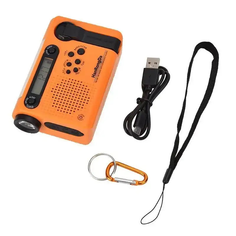 Portable Solar Hand Crank Radio with Power Bank & Flashlight