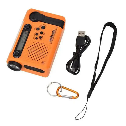 Portable Solar Hand Crank Radio with Power Bank & Flashlight